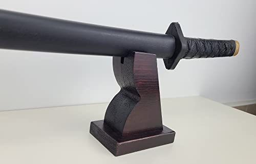 NANGOPOP Katana-Schwertständer aus Holz – anständiger japanischer Samurai-Schwerthalter, Holzregal für Messer, Dolch zu Hause oder im Büro Bild 6
