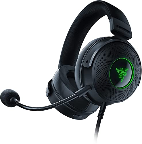 Razer Kraken V3 HyperSense - Kabelgebundenes USB-Gaming-Headset mit haptischer Technologie Schwarz & Base Station V2 Chroma - Headset-Ständer mit USB-Hub und RGB-Beleuchtung Schwarz Bild 2