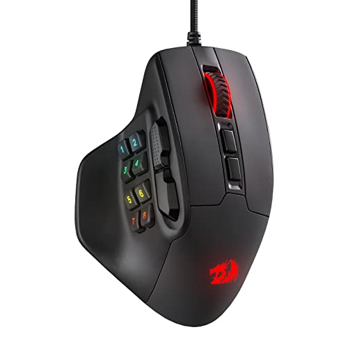 Redragon M811 Aatrox MMO Gaming Maus, 15 programmierbare Tasten kabelgebundene RGB Maus mit ergonomischem Griff, 10 seitliche Makrotasten, Software unterstützt & Hintergrundbeleuchtung Bild 1