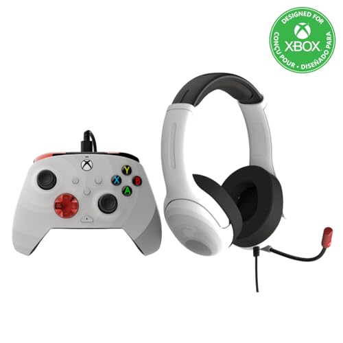 PDP XBX BUNDLE Rematch CONTROLLER and Airlite verkabelt Kopfhörer Radial weiß für Xbox Series X|S, Xbox One, Offiziell Lizenziert Bild 1