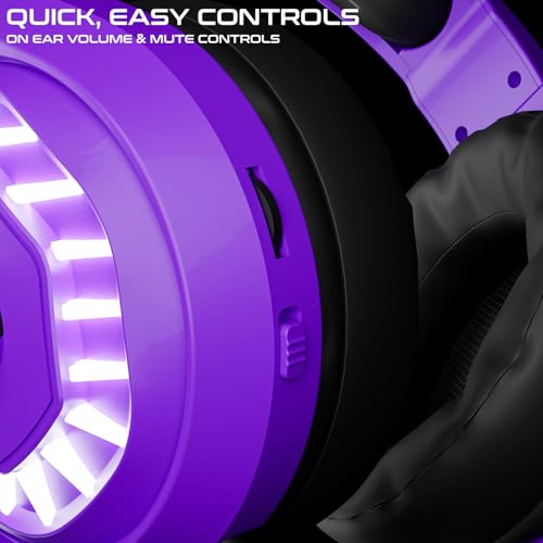 Orzly Gaming-Headset für PC und Spielekonsolen PS5, PS4, Xbox Series X | S, Xbox One, Switch & Google Stadia Stereo-Sound mit Mikrofon mit Geräuschunterdrückung – RXH-30 Abyss Edition (lila) Bild 7