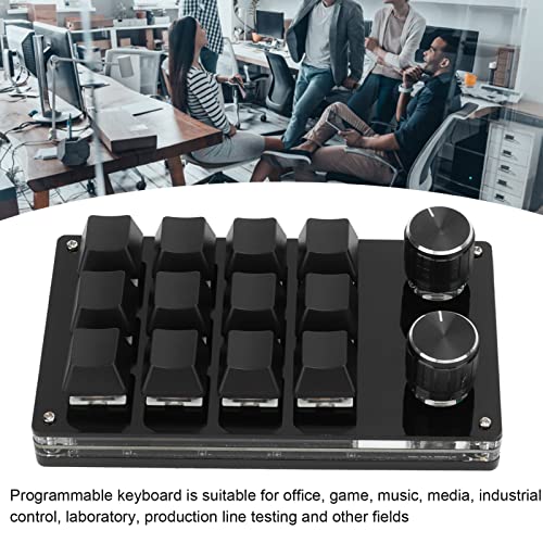 Einhändige Makro-mechanische Tastatur, tragbare multifunktionale mechanische Einhand-Gaming-Tastatur mit 12 vollständig programmierbaren Tasten und Knöpfen, für, für Linux, für(Schwarz) Bild 4