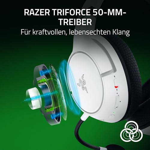 Razer Kaira HyperSpeed - Kabelloses Multiplattform-Gaming-Headset für Xbox (HyperSpeed Wireless, Triforce 50-mm-Treiber, HyperClear Kardioiden-Mik, FlowKnit Memory Foam Ohrpolster) Weiß Bild 3