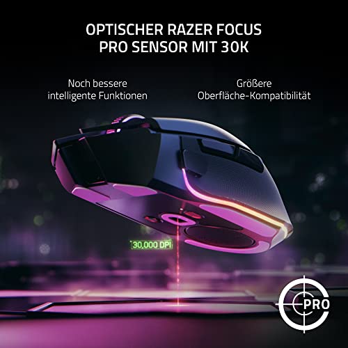 Razer Basilisk V3 Pro - Anpassbare kabellose Gaming-Maus HyperScroll Tilt Wheel (Focus Pro 30K Optischer Sensor, 13-Zonen Chroma-Beleuchtung, 10+1 Programmierbare Tasten) Schwarz Bild 6