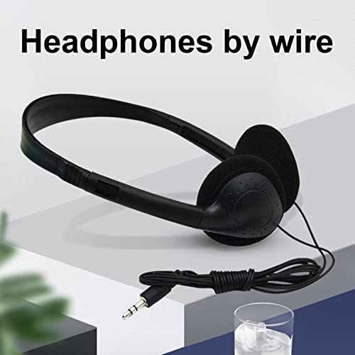 Kabelgebundenes Headset, Stereo-Kopfhörer mit Geräuschunterdrückungs-Mikrofon, kabelgebundenes Gaming-Headset, Overhead-Kopfhörer für Computer/PC/Laptop/Handys, 3,5-mm-Audiobuchse, Schwarz Bild 2