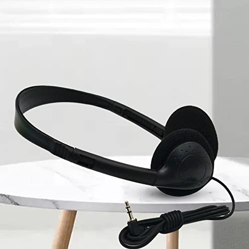 Kabelgebundenes Headset, Stereo-Kopfhörer mit Geräuschunterdrückungs-Mikrofon, kabelgebundenes Gaming-Headset, Overhead-Kopfhörer für Computer/PC/Laptop/Handys, 3,5-mm-Audiobuchse, Schwarz Bild 4