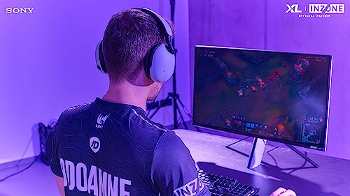 Sony INZONE H9 - Kabelloses Gaming Headset mit Noise Cancelling, 360-Raumklang für Gaming, bequeme Passform, 32h Akku, geringe Latenz, hochwertiges Boom-Mikrofon, kompatibel mit PC & PS5 - Weiß Bild 2