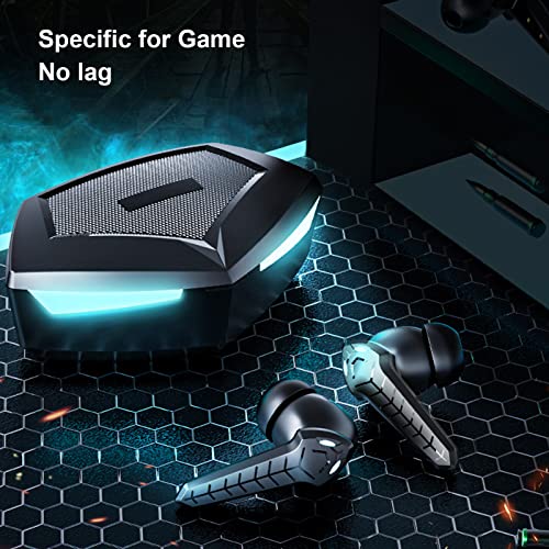 Annadue Bluetooth-Ohrhörer, kabellose Gaming-Kopfhörer, 45 ms, ultra-niedrige Latenz, Dual-Modi, integriertes Mikrofon, Schwarz Bild 2