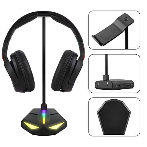 GEEKRIA ABS RGB Kopfhörer Ständer für Over-Ear-Kopfhörer, Gaming-Headset-Halter, Schreibtisch-Display-Aufhänger mit solider schwerer Basis, kompatibel mit Sennheiser 202 II, HD598, Sony MDR7506 Bild 2
