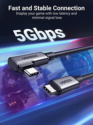 UGREEN Right Angle USB-C to USB-C Link Cable 5m Black Bild 5