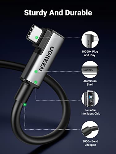 UGREEN Right Angle USB-C to USB-C Link Cable 5m Black Bild 6