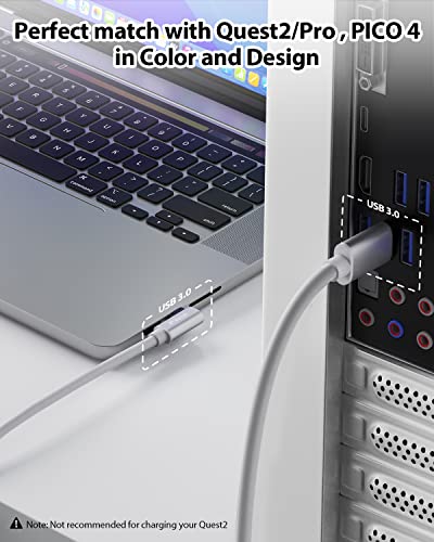 Stouchi 6m Link Kabel,Kompatibel mit Meta/Oculus Quest2/Quest3/Pro PICO 4 PC Steam VR, Virtual Reality Headset Kabel,Hochgeschwindigkeits PC Datenübertragungs,USB 3.0 auf USB C Kabel für Gaming PC Bild 5