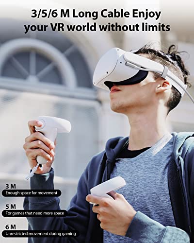 Stouchi 6m Link Kabel,Kompatibel mit Meta/Oculus Quest2/Quest3/Pro PICO 4 PC Steam VR, Virtual Reality Headset Kabel,Hochgeschwindigkeits PC Datenübertragungs,USB 3.0 auf USB C Kabel für Gaming PC Bild 6