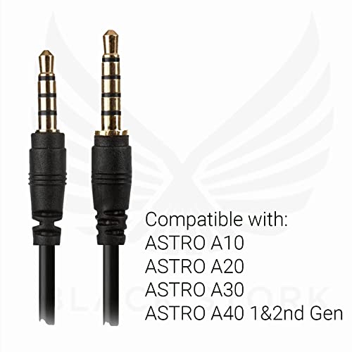 Black Stork 1,8 m langes Ersatz-Audiokabel, kompatibel mit Astro A10 A20 A30 A40 Gaming-Headset HyperX mobile AUX Bild 3