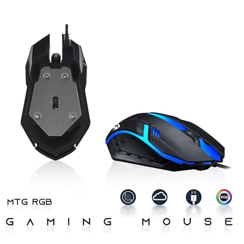 MTG 61.0 cm Curved Gaming Monitor - Full HD 1080P, rahmenloses Design, Low Motion Unschärfe, VESA-Halterung, HDMI/DP/Audio/USB-Ports, mit Webcam und RGB-Tastatur und Maus Combo für Zuhause und Büro Bild 4
