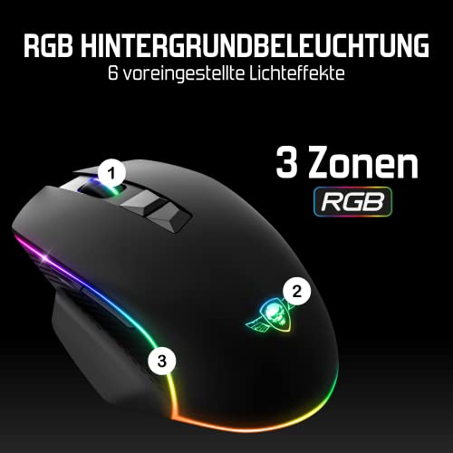SPIRIT OF GAMER Pro M1, Gaming Maus Kabelgebunden, 7 Programmierbare Knöpfe, Optischer Sensor 8000 DPI, Hintergrundbeleuchtung RGB, Gaming Mouse Ergonomische mit Daumenstütze, Kompatibel Gaming PC Bild 5