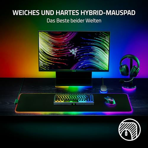 Razer Strider Chroma - Hybrid-Gaming-Mauspad mit Razer Chroma RGB (Hybrid-Mauspad, 19 RGB Beleuchtungszonen, XL-Format, Rutschfeste Unterseite) Schwarz Bild 3