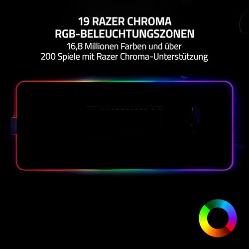 Razer Strider Chroma - Hybrid-Gaming-Mauspad mit Razer Chroma RGB (Hybrid-Mauspad, 19 RGB Beleuchtungszonen, XL-Format, Rutschfeste Unterseite) Schwarz Bild 4
