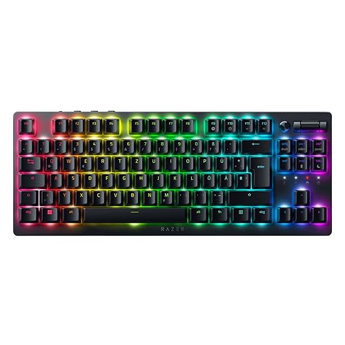Razer DeathStalker V2 Pro Tenkeyless (Red Switch) - Kabellose Optische Low-Profile-Gaming-Tastatur (Lineare Optische Switches, HyperSpeed Wireless, Bluetooth 5.0) QWERTZ DE-Layout | Schwarz Bild 1