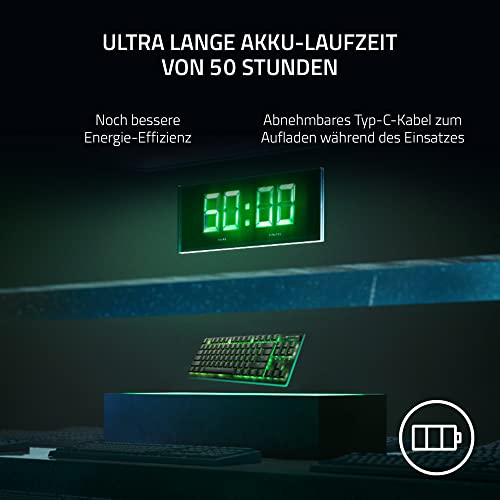 Razer DeathStalker V2 Pro Tenkeyless (Red Switch) - Kabellose Optische Low-Profile-Gaming-Tastatur (Lineare Optische Switches, HyperSpeed Wireless, Bluetooth 5.0) QWERTZ DE-Layout | Schwarz Bild 3