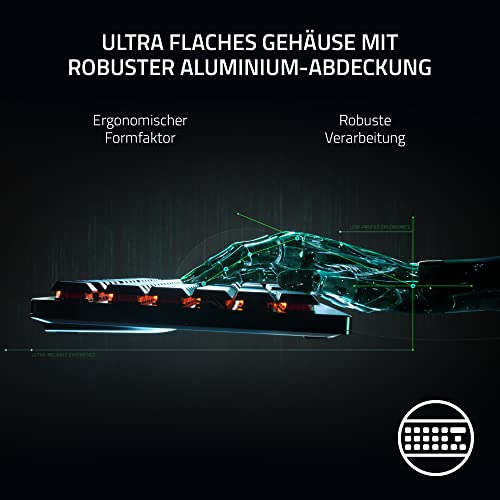 Razer DeathStalker V2 Pro Tenkeyless (Red Switch) - Kabellose Optische Low-Profile-Gaming-Tastatur (Lineare Optische Switches, HyperSpeed Wireless, Bluetooth 5.0) QWERTZ DE-Layout | Schwarz Bild 4