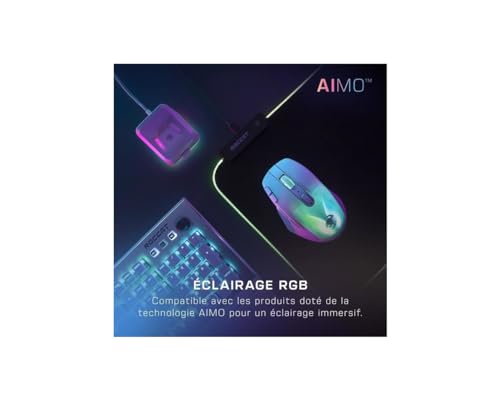 Roccat Kone XP Air – kabellose Gaming-Maus mit optischem Sensor mit 19.000 DPI, AIMO RGB-Beleuchtung, 4D-Mausrad, schwarz Bild 2