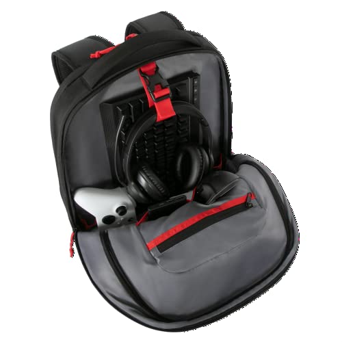 TARGUS TBB639GL 17,3" Strike II Gaming-Rucksack - Schwarz Geräumiges 27-Liter-Fassungsvermögen Übergroßes Innenfach für Gaming-Zubehör mit Headset-Schlaufe Bild 3