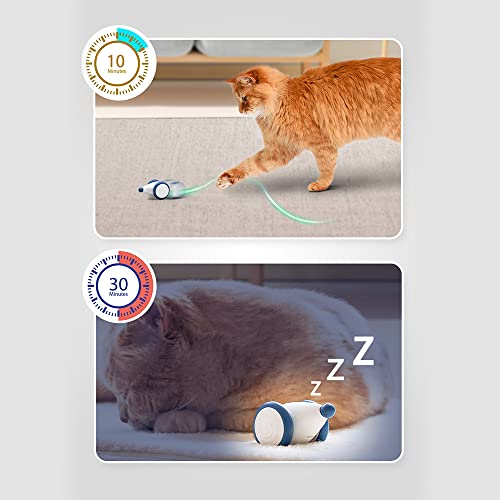 INF Katzenspielzeug Elektrisch Spielmaus, Spielmäuse für Katze mit Leuchtschwanz, Interaktive Spielzeug maus mit USB-Kabel Bild 6