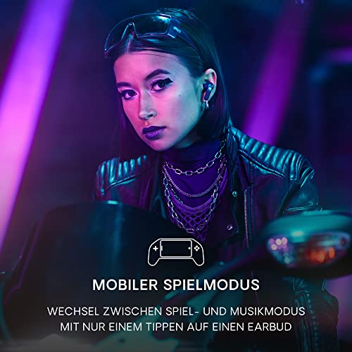 Urbanista Seoul In Ear Kopfhörer | Wireless Earbuds mit Mikrofon | 70ms Low Latency Gaming Earbuds | Dual-Mode Bluetooth Earphones | Schnelles Aufladen USB-C Kopfhörer | 32 Std. Spielzeit | Lila Bild 2
