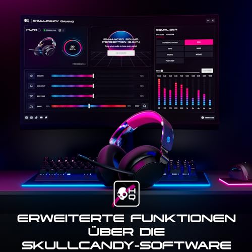Skullcandy SLYR Pro Kabelgebundenes Multi-Platform Over-Ear Gaming Headset für Xbox, PlayStation und PC, Enhanced Sound Perception, KI-Mikro - Schwarz Bild 5