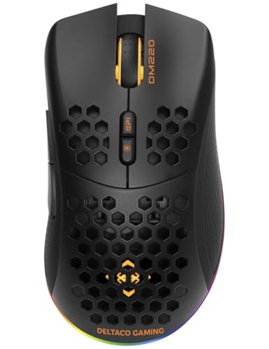DELTACO GAMING DM220 Gaming-Maus drahtlose optische schwarz 7 Tasten 4800 DPI beleuchtet, wiederaufladbar Bild 4