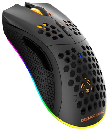 DELTACO GAMING DM220 Gaming-Maus drahtlose optische schwarz 7 Tasten 4800 DPI beleuchtet, wiederaufladbar Bild 5