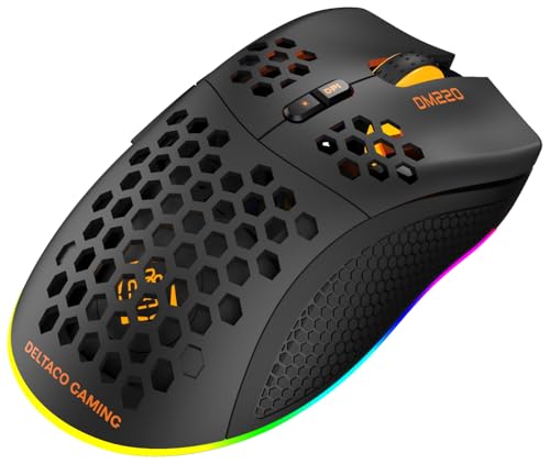 DELTACO GAMING DM220 Gaming-Maus drahtlose optische schwarz 7 Tasten 4800 DPI beleuchtet, wiederaufladbar Bild 6