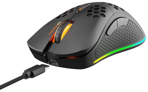 DELTACO GAMING DM220 Gaming-Maus drahtlose optische schwarz 7 Tasten 4800 DPI beleuchtet, wiederaufladbar Bild 7