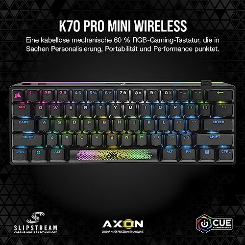 Corsair K70 PRO Mini Wireless RGB 60% Mechanische Gaming-Tastatur, Schwarz (QWERTZ Layout) Bild 2