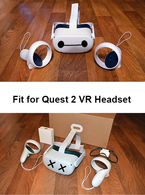 VR Aufkleber 12 Stück, Headset Aufkleber, Baymax für Oculus Quest 2, Decals Aufkleber Skin MetaQuest Headset, PC Gaming Virtual Reality Schutzzubehör 2, Schwarz Bild 2