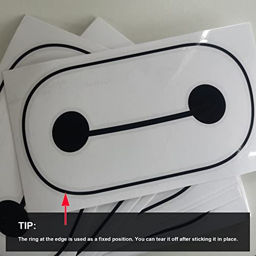 VR Aufkleber 12 Stück, Headset Aufkleber, Baymax für Oculus Quest 2, Decals Aufkleber Skin MetaQuest Headset, PC Gaming Virtual Reality Schutzzubehör 2, Schwarz Bild 3