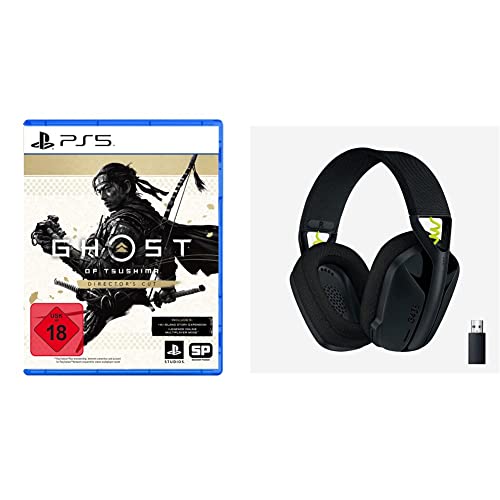 Ghost of Tsushima Director's Cut [PlayStation 5] + Logitech G435 LIGHTSPEED Kabelloses Bluetooth-Gaming-Headset, Kompatibel mit Dolby Atmos, PC, PS4, PS5, Handy, Nintendo Switch - Schwarz Bild 1