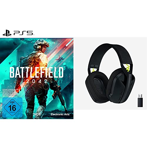 Battlefield 2042 - Standard Edition - [Playstation 5] + Logitech G435 LIGHTSPEED Kabelloses Bluetooth-Gaming-Headset, Kompatibel mit Dolby Atmos, PC, PS4, PS5, Handy, Nintendo Switch - Schwarz Bild 1