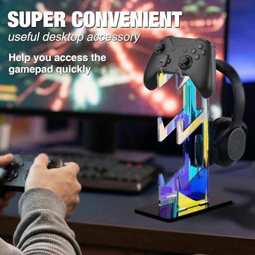 NiHome Iridescent Acrylic 3-Tier Game Controller Headset Halterung Für Ps5 Xbox One Switch, Farbenfrohe Controller-Ständer Gaming-Zubehör Bild 3