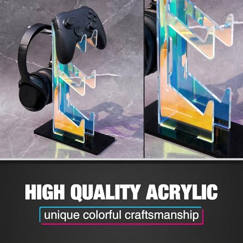 NiHome Iridescent Acrylic 3-Tier Game Controller Headset Halterung Für Ps5 Xbox One Switch, Farbenfrohe Controller-Ständer Gaming-Zubehör Bild 4