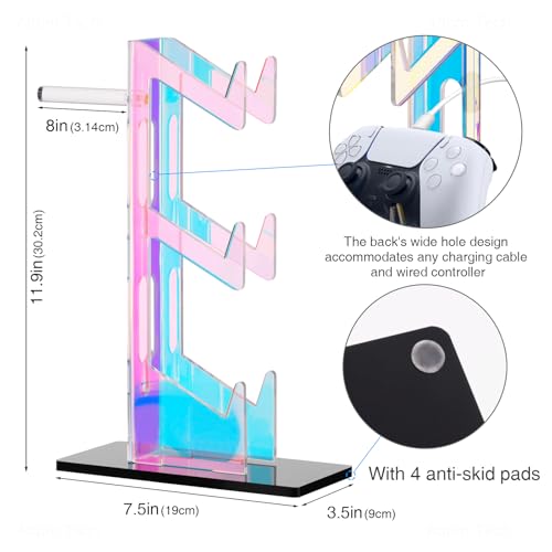 NiHome Iridescent Acrylic 3-Tier Game Controller Headset Halterung Für Ps5 Xbox One Switch, Farbenfrohe Controller-Ständer Gaming-Zubehör Bild 6