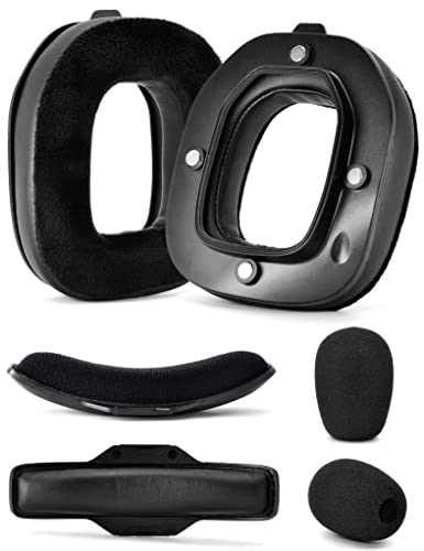 A40 TR Mod Kit – Defean Ersatz-Ohrpolster und Kopfband, kompatibel mit Astro Gaming A40 TR Headset, Ohrpolster, geräuschunterdrückender Schaumstoff, zusätzliche Dicke (schwarzes Protein und Velours) Bild 1