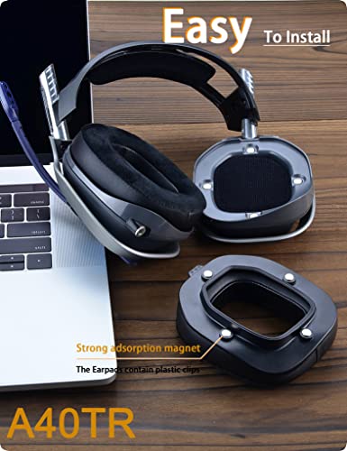 A40 TR Mod Kit – Defean Ersatz-Ohrpolster und Kopfband, kompatibel mit Astro Gaming A40 TR Headset, Ohrpolster, geräuschunterdrückender Schaumstoff, zusätzliche Dicke (schwarzes Protein und Velours) Bild 5