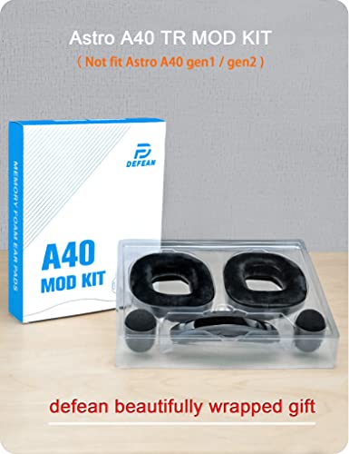 A40 TR Mod Kit – Defean Ersatz-Ohrpolster und Kopfband, kompatibel mit Astro Gaming A40 TR Headset, Ohrpolster, geräuschunterdrückender Schaumstoff, zusätzliche Dicke (schwarzes Protein und Velours) Bild 6
