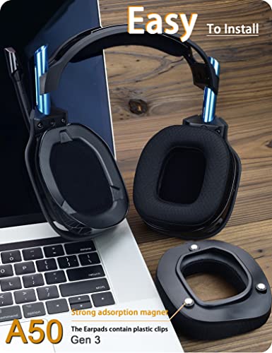 A50 Gen 3 Mod Kit – defean Ersatz-Ohrpolster und Kopfband, kompatibel mit Astro A50 Gen 3 Headset, Ohrpolster, hochdichter, zusätzliche Dicke (schwarzes, atmungsaktives Gewebe) Bild 5