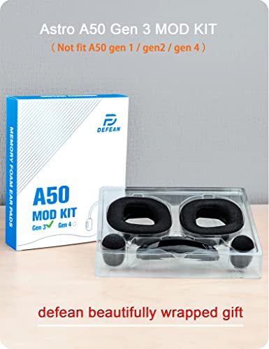 A50 Gen 3 Mod Kit – defean Ersatz-Ohrpolster und Kopfband, kompatibel mit Astro A50 Gen 3 Headset, Ohrpolster, hochdichter, zusätzliche Dicke (schwarzes, atmungsaktives Gewebe) Bild 6