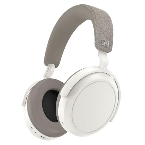 Sennheiser MOMENTUM 4 Wireless Noise Cancelling Headphones – Bluetooth Kopfhörer Headset für kristallklare Anrufe mit adaptiver Geräuschunterdrückung, Over-Ear, 60 h Akku, faltbar, weiß Bild 1