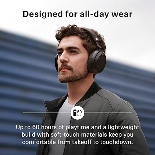 Sennheiser MOMENTUM 4 Wireless Noise Cancelling Headphones – Bluetooth Kopfhörer Headset für kristallklare Anrufe mit adaptiver Geräuschunterdrückung, Over-Ear, 60 h Akku, faltbar, schwarz Bild 5