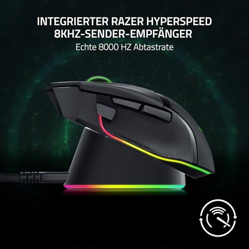 Razer Mouse Dock Pro & Charging Puck - Magnetische drahtlose Ladestation & Akku (Hyperspeed 4K Hz, 8 RGB Chroma Beleuchtung & Modul für kompatible Mäuse) Schwarz Bild 3